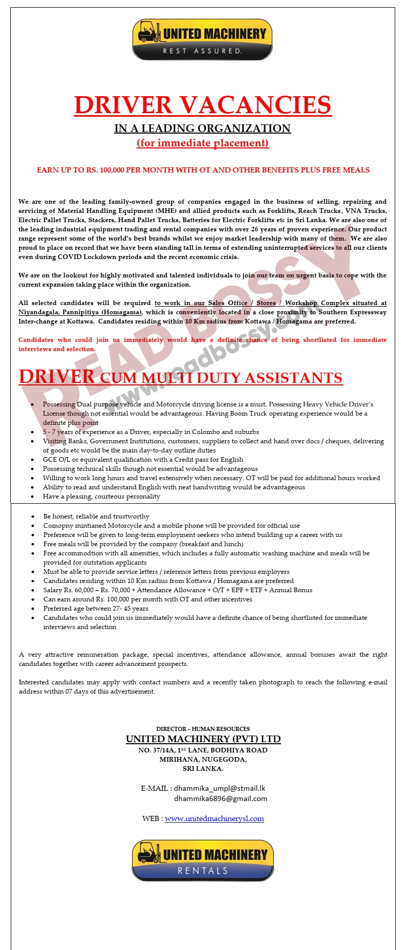 Driver Job Ads