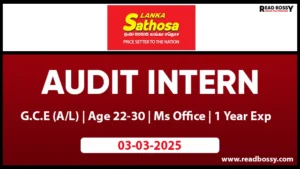 Lanka Sathosa Job Vacancies 2025 - Audit Internship