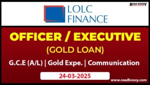 LOLC Finance Job Vacancies 2025 - Officer Gold Loan