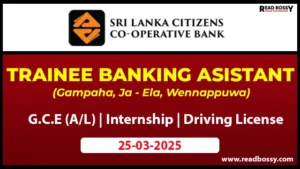 Trainee Bank Job Vacancies Colombo 2025 at Citizens Bank