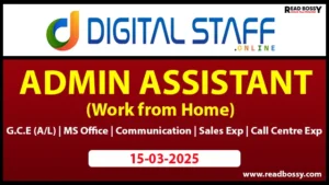 Work from Home Jobs Sri Lanka 2025 - Admin Assistant